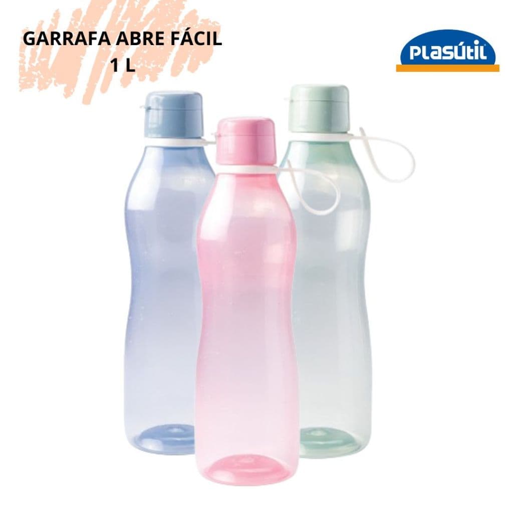 Garrafa abre fácil com alça 1 litro Plasútil