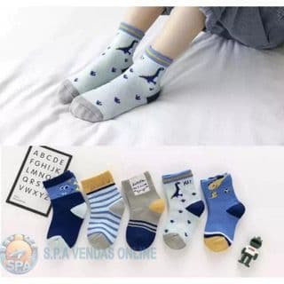 Kit com 24 Pares Meias Infantil com algodão MENINO