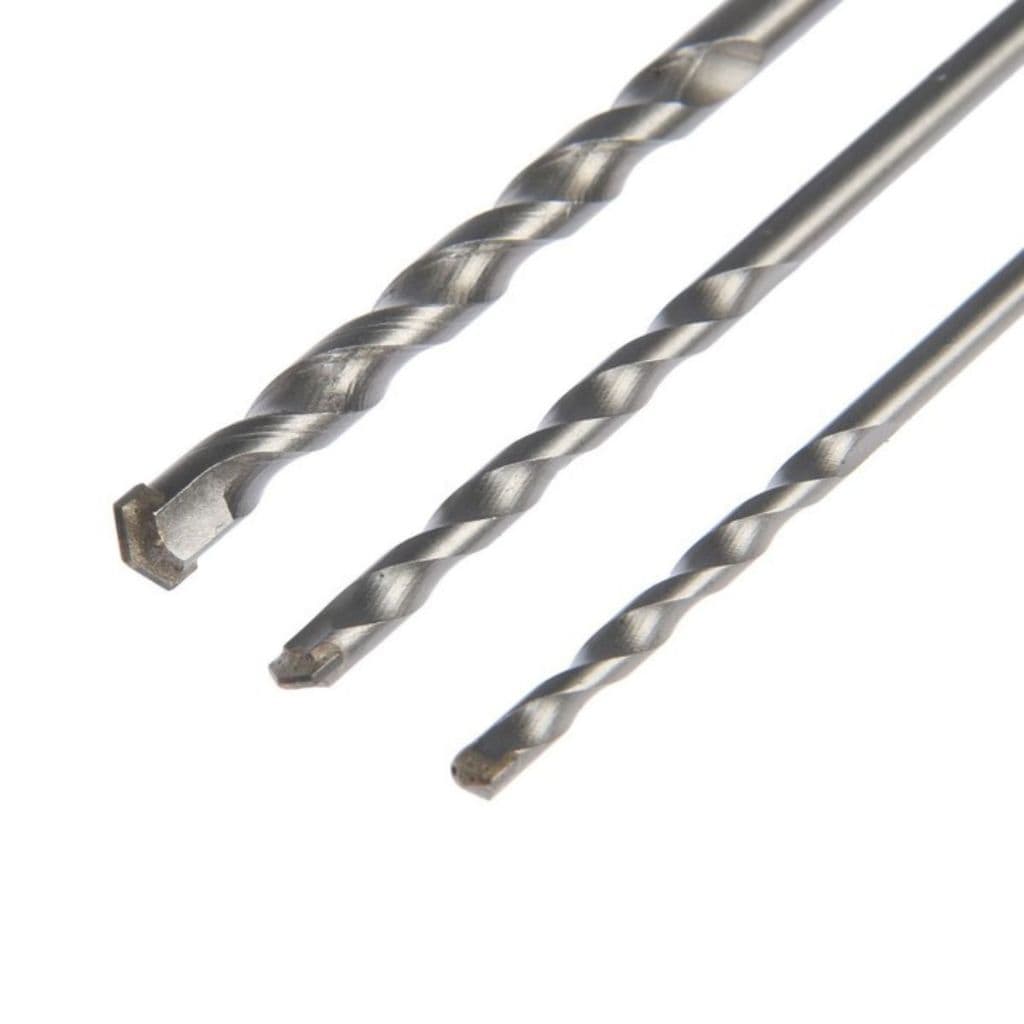 Broca longa Alvenaria Concreto kit 3 peças ou Individual 8mm 10mm 12mm X 300mm Brocas Videa Extra Longa