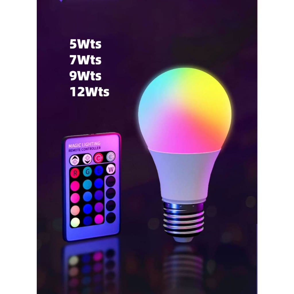 Lâmpada Bulbo RgbW 5W/10W Com Controle Remoto E27 Luz Colorida 16 Cores Bivolt