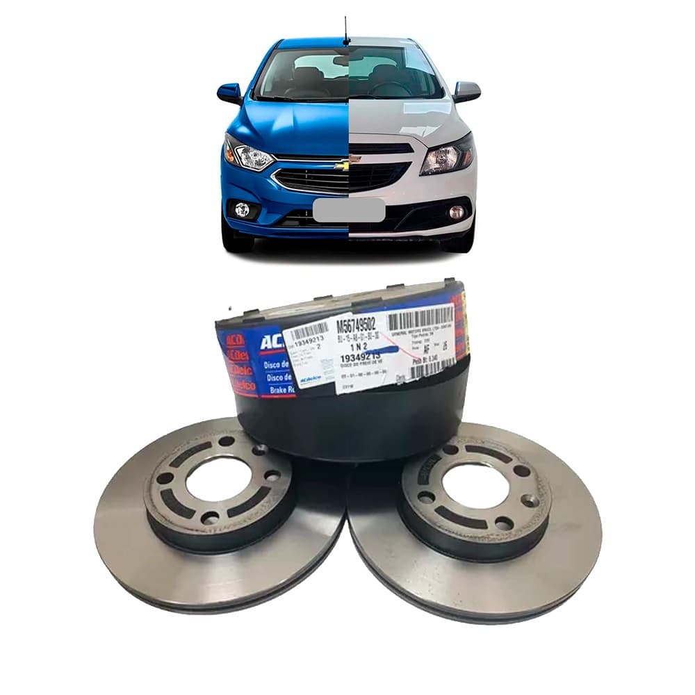 Par Disco De Freio Dianteiro Onix Prisma 13/19 Com Sem Abs 19349213 Acdelco
