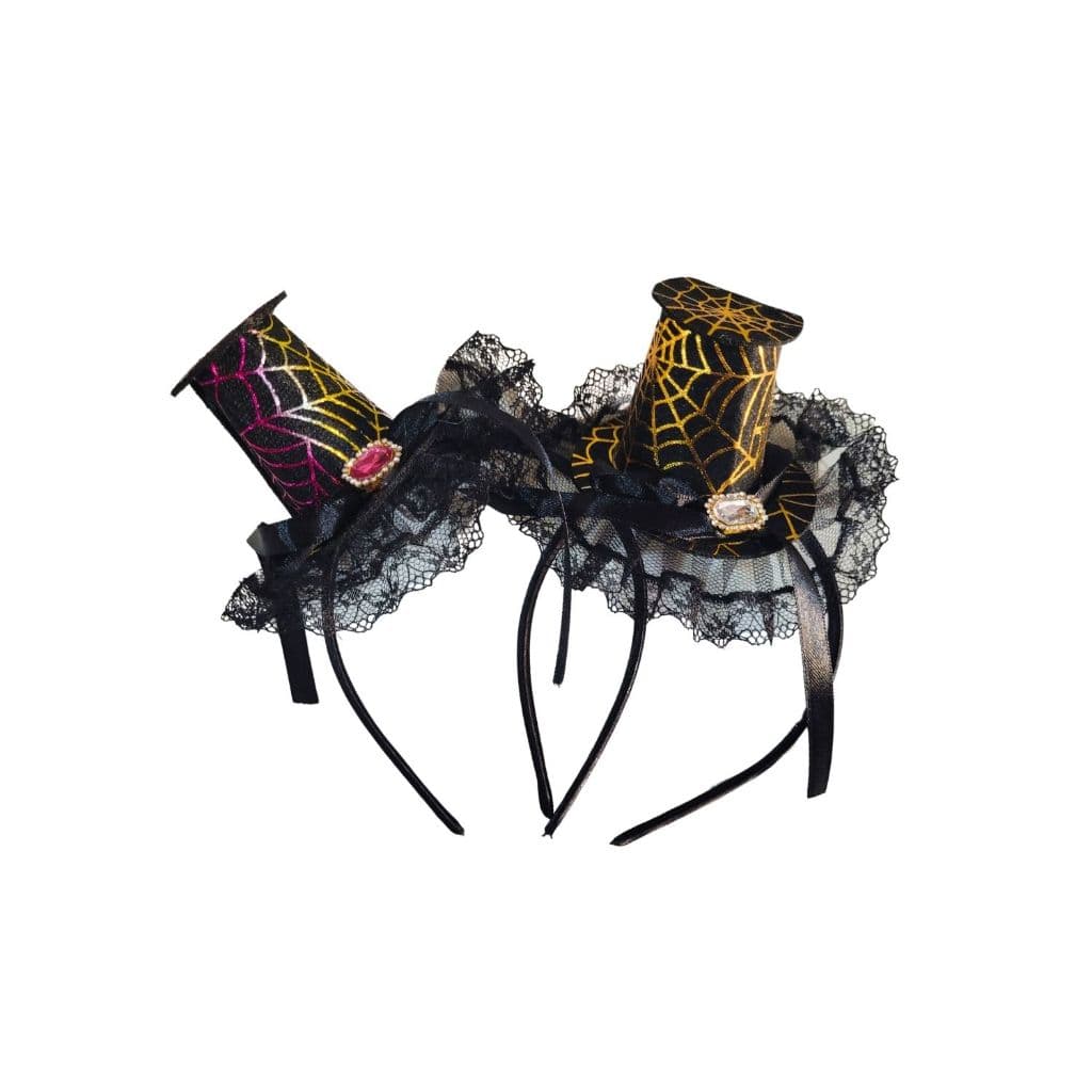 KIT 2 TIARA CARTOLA LUXO HALLOWEEN.