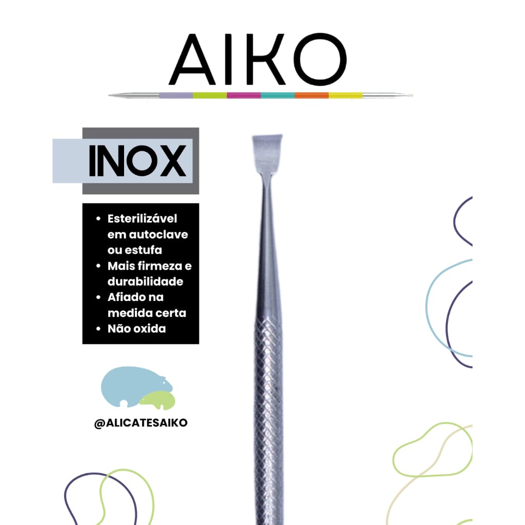 Espátula Raspadora de inox Aiko Cutelaria manicure profissional manicure gel