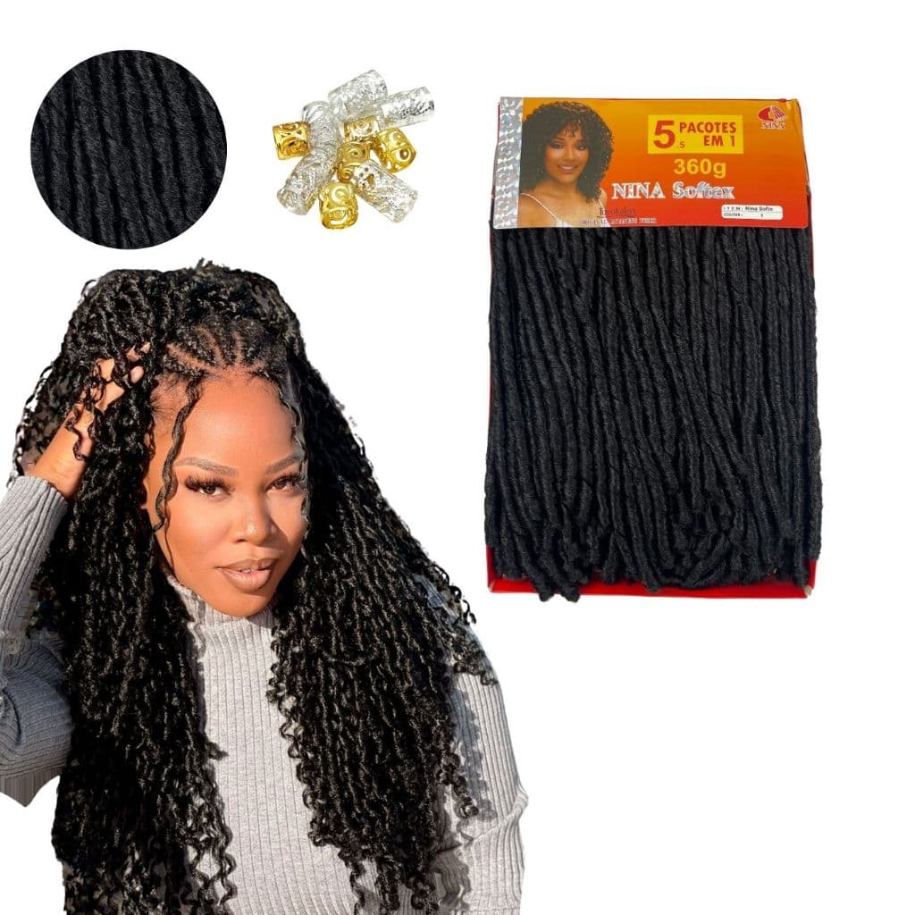 Cabelo Cacheado Nina Softex Original Pacotão 360gramas 5 em 1