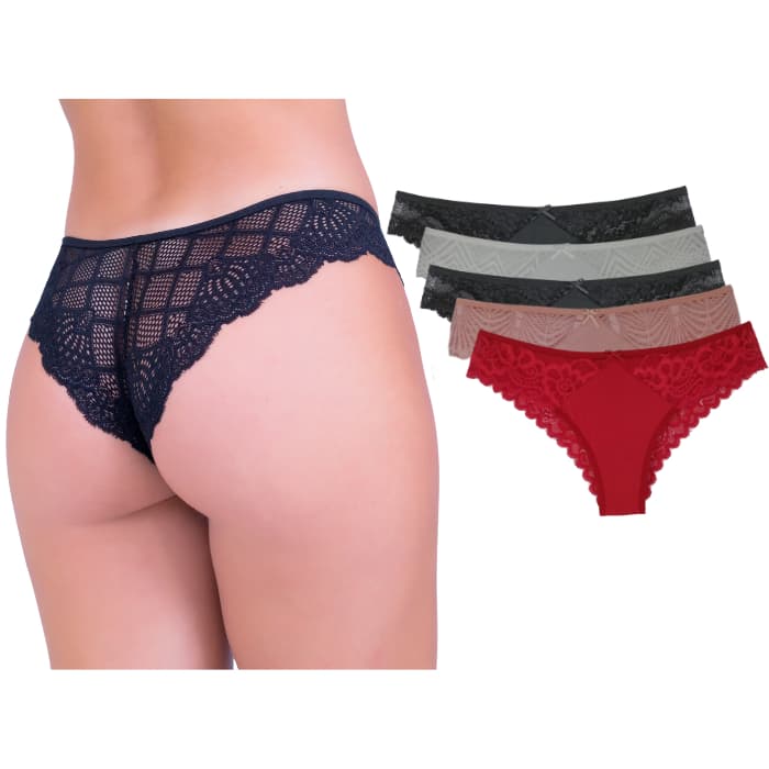 Calcinha Com Renda Sensual Microfibra Não Marca Bumbum