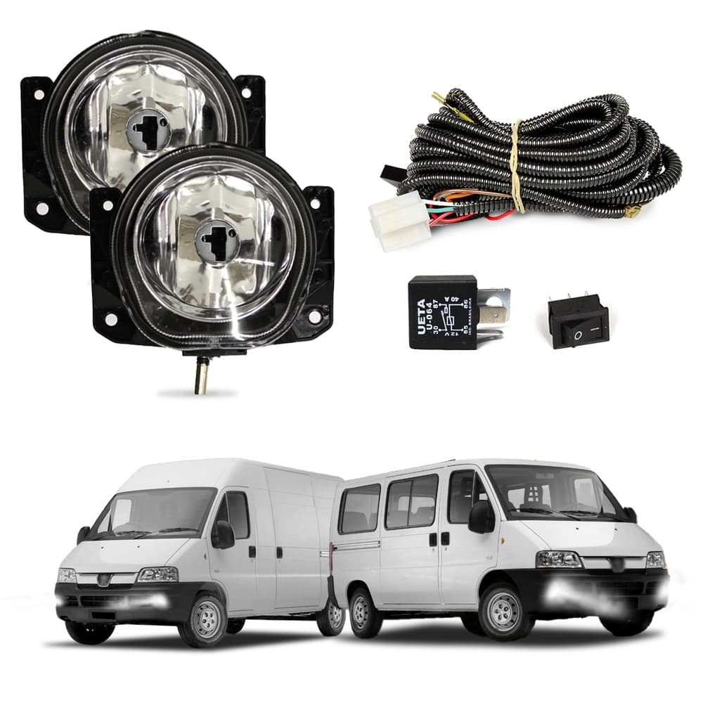 Kit Farol de Milha Boxer 2004 a 2016 Farol Auxiliar de Carro Lente de Vidro Neblina Automotivo