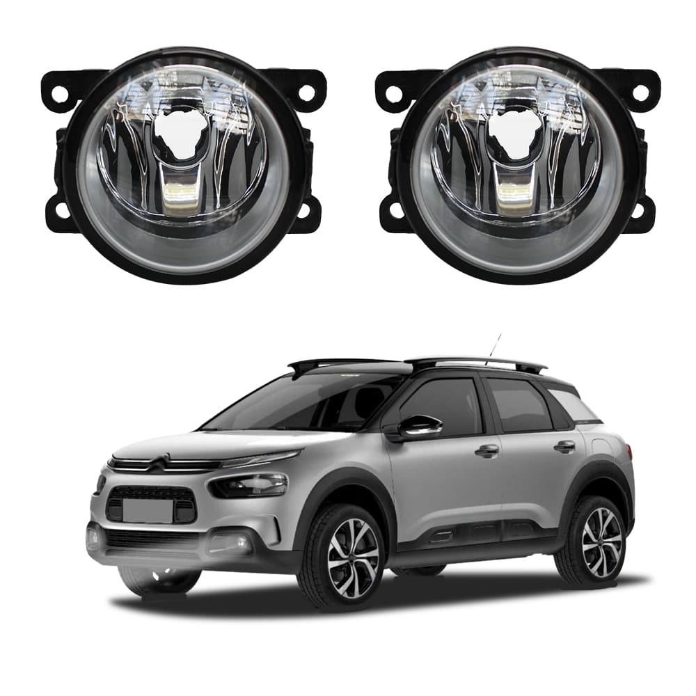 Farol de Milha C4 Cactus 2018 a 2024 Par Farol Auxiliar de Carro Lente de Vidro Neblina Automotivo