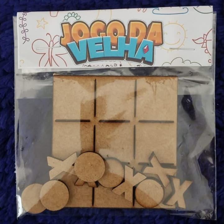 kit Jogos da Velha - Tabuleiro Jogo Brinquedo Presente - MDF Cru
