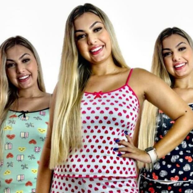 kit 3 Pijama Blusa Doll para Dormir( Somente a Blusa)