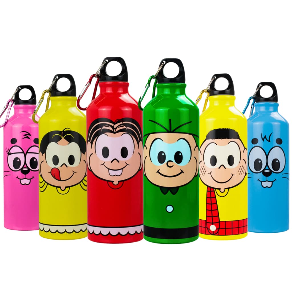 Garrafa Garrafinha Squeeze 500ml Escola Esporte Turma Da Monica Cebolinha Cascão Magali Original