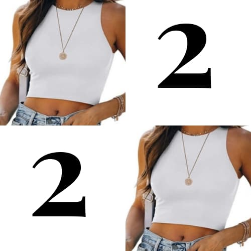 Kit 2 Cropped Feminino Sem Gola Regata Em Suplex Romanttic Forrado no Busto