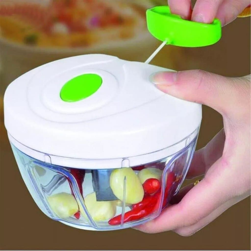Processador de alimentos - manual - 3 Lâminas - aço Inox - 500ml - Triturador legumes verduras
