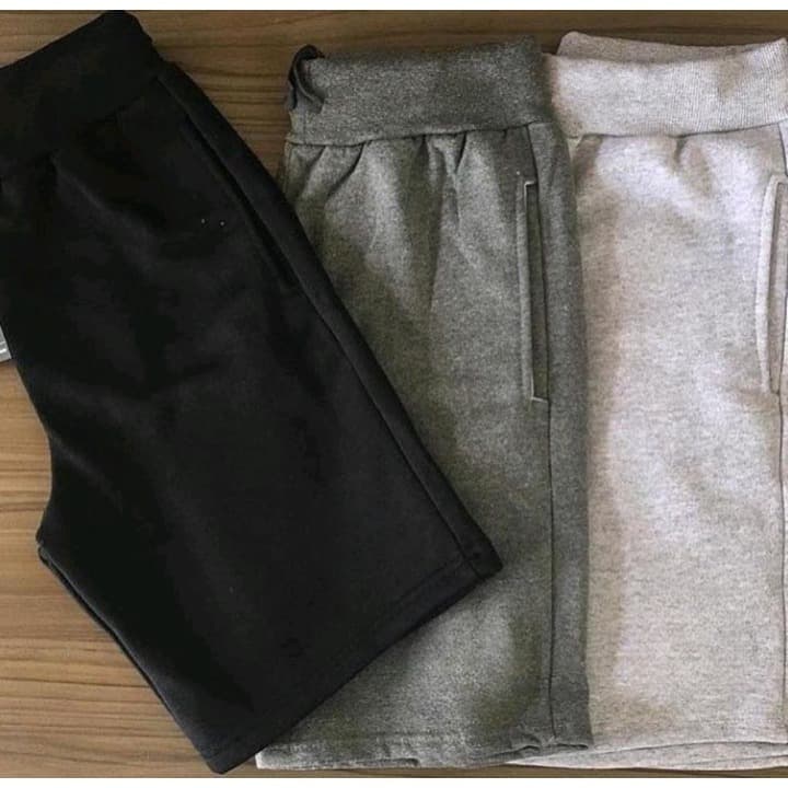 Kit 3 Bermuda Short de Moletom Masculina Com Amarração e Elástico Academia Treino/Casual