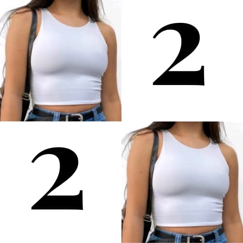 Kit 2  Cropped Feminino Regata Sem Gola Forrado na Alça