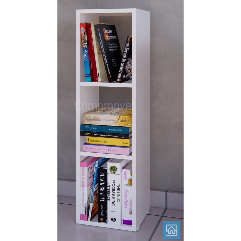 Estante de Livros Colmeia Triplo Branco Decorativo Livreiro - Compmovel