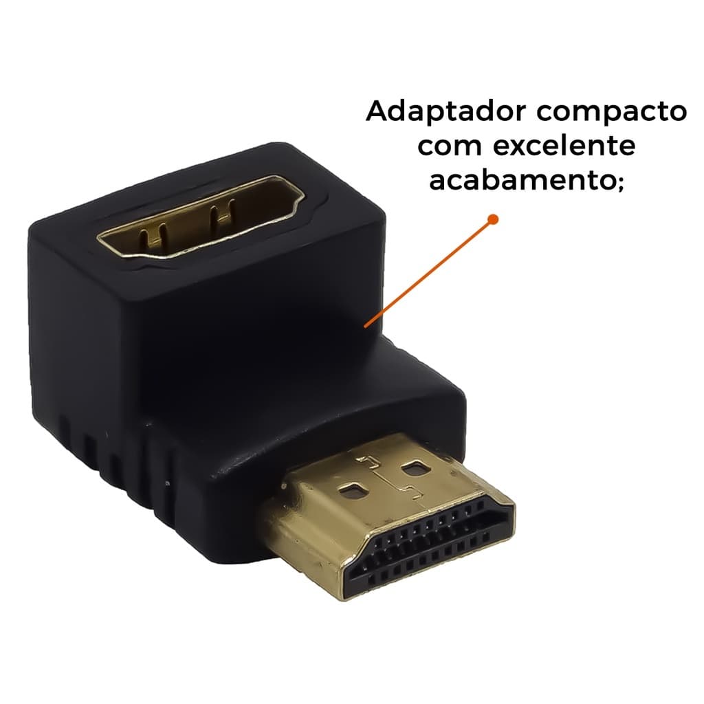 Adaptador Hdmi Curva Em L 90 Graus Macho X Femea