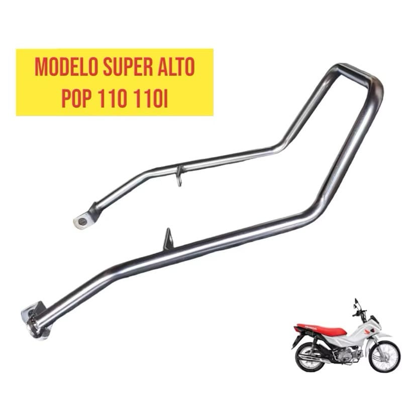 Alça Super Alta Alongada Quadrada Pop 110 110i 2016 a 2025 2026 cromada ou preta