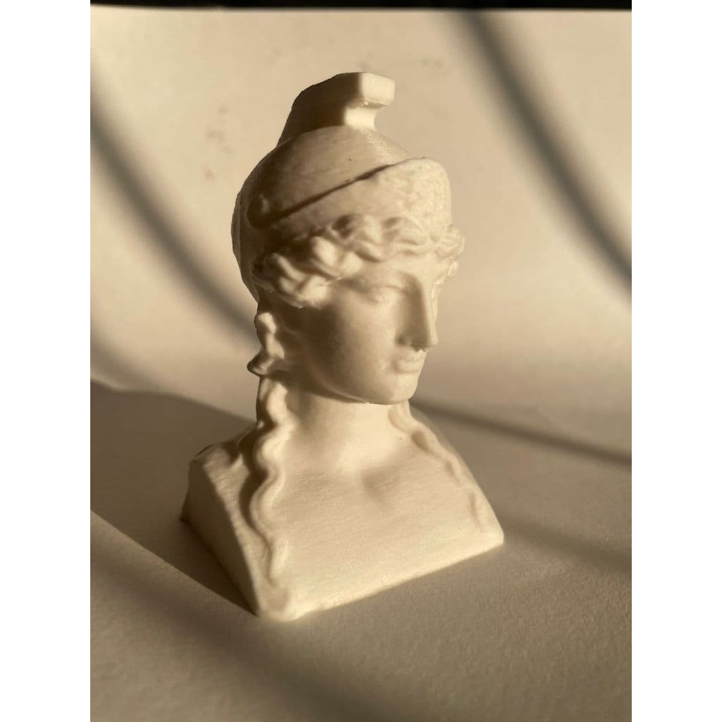 Decoração elegante do busto da Deusa Athena escaneado em museo