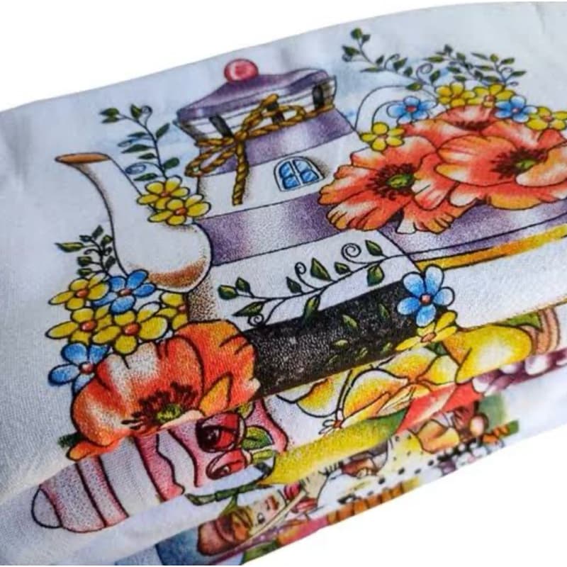 10 Panos De Prato Grande Estampado 45x70 Com Bainha Cozinha Decoração