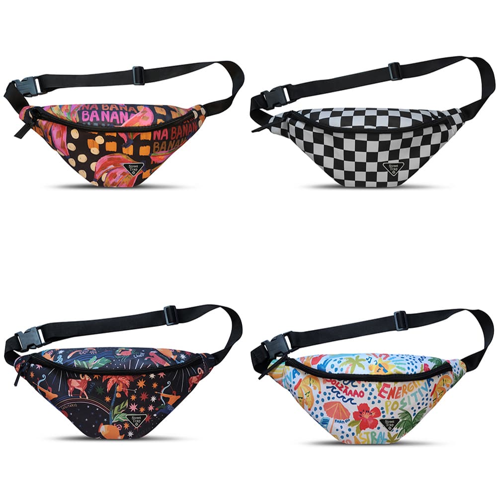 Pochete Transversal Ou Para Cintura Doleira Street Trap Shoulder Bag Ajustável Feminina Masculino