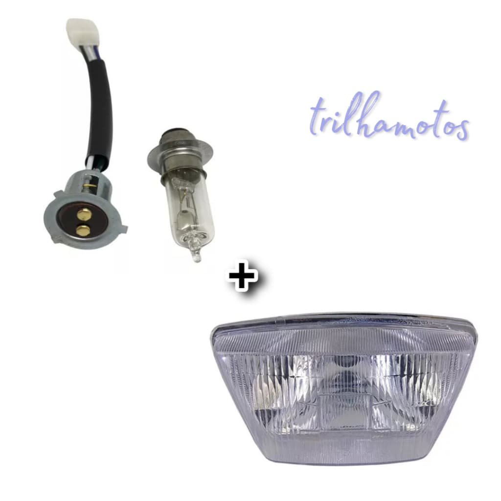 Bloco Optico  Farol Foco Yamaha Crypton + lampada + soquete 105 De 1997 Ate 2005