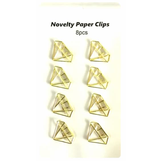 Kit de Clipes em Metal Decorativo c/ 8 unidades - Diamante Gold