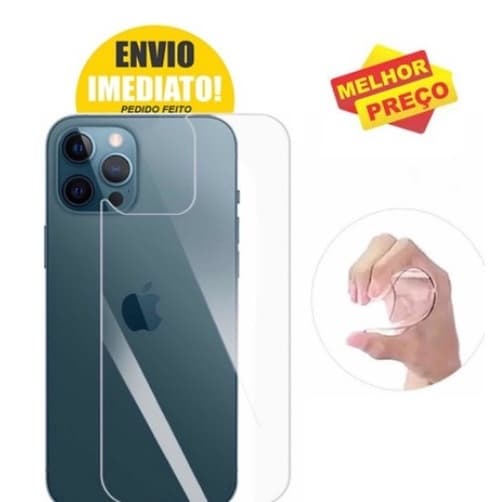 Película Cerâmica Traseira IPhone Gel Flexível 3D/9D Todos Modelos 13 14 15 16 Pro Max 7 8 XR 11 12