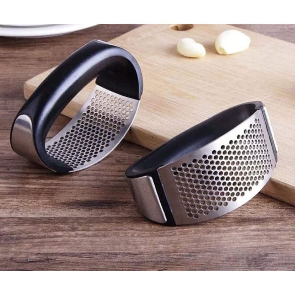 Espremedor Amassador Triturador De Alho Batata Manual Cozinha Inox kit c/2