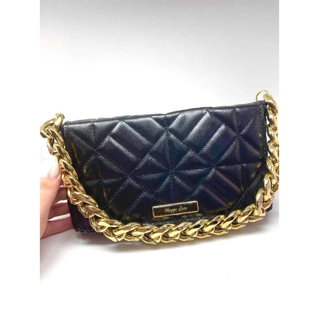 Bolsa Feminina de Ombro mão Alça Corrente Grossa Dourada Com Vários looks