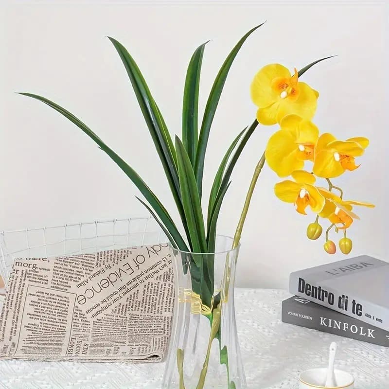 Folha de Orquídea 55cm Comprida Folha Verde Complemento para arranjos - ZH801666