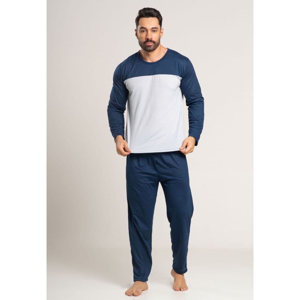 Promoção Pijama Masculino Longo Inverno  Calça Comprida  Blusa Manga Longa Frio
