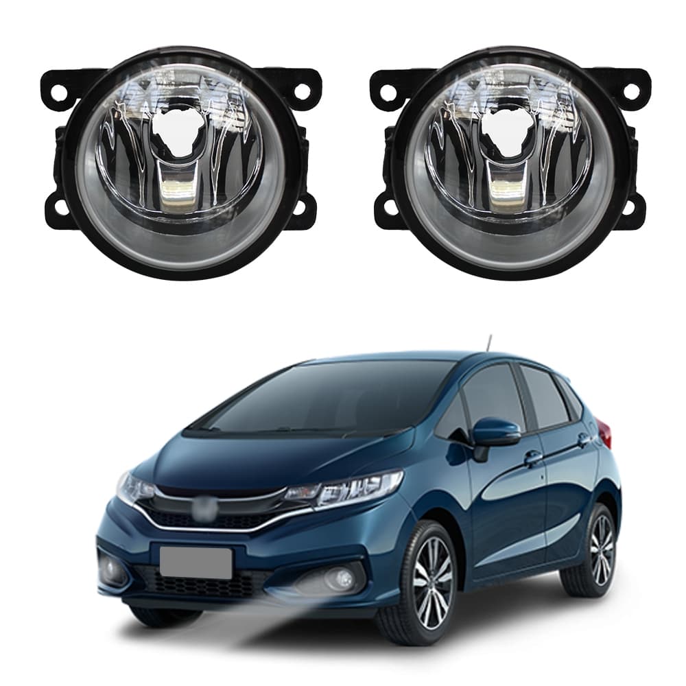 Farol de Milha New Fit 2015 a 2017 Par Farol Auxiliar de Carro Lente de Vidro Neblina Automotivo
