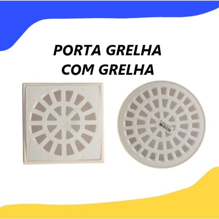 GRELHA COM PORTA GRELHA  PVC KRONA PARA ESCOAMENTO DE AGUA. em estoque.