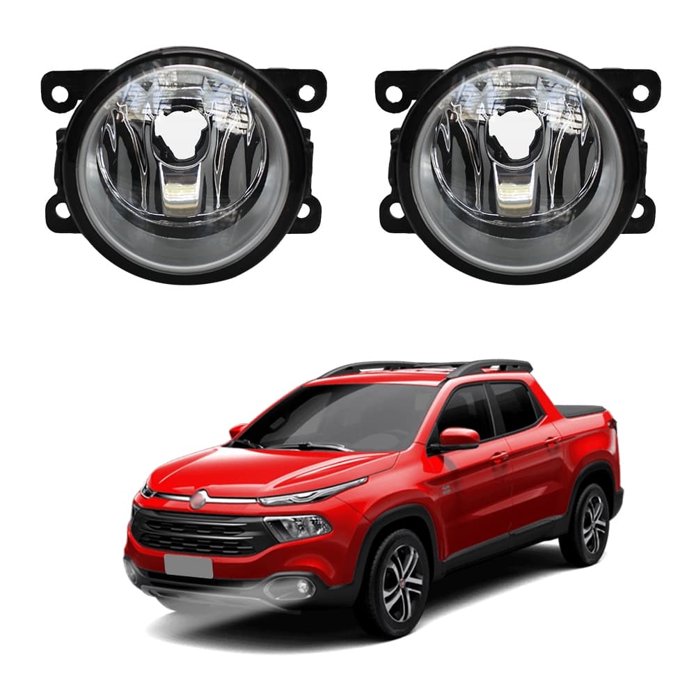 Farol de Milha Toro 2016 a 2020 Par Farol Auxiliar de Carro Lente de Vidro Neblina Automotivo