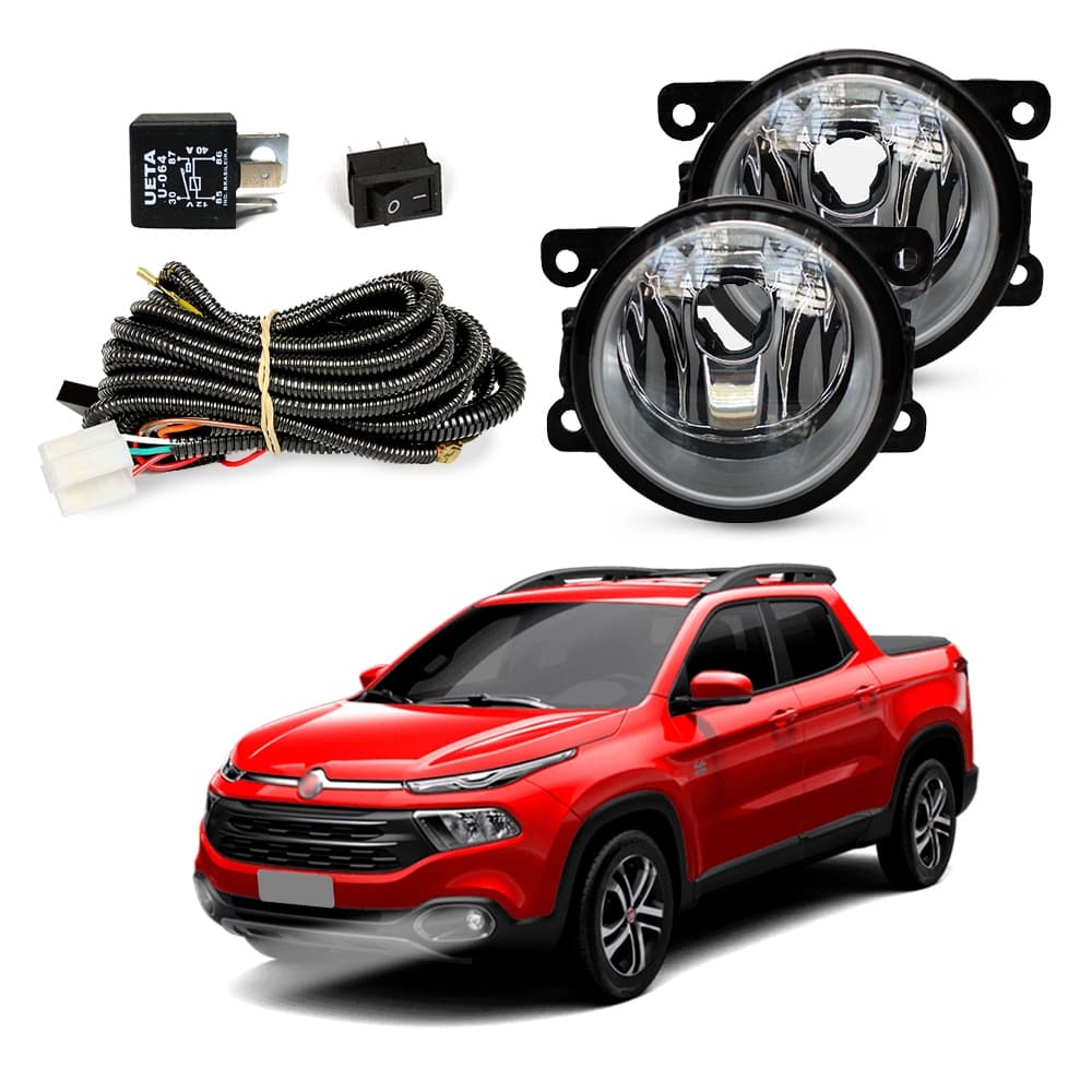 Kit Farol de Milha Toro 2016 a 2020 Farol Auxiliar de Carro Lente de Vidro Neblina Automotivo
