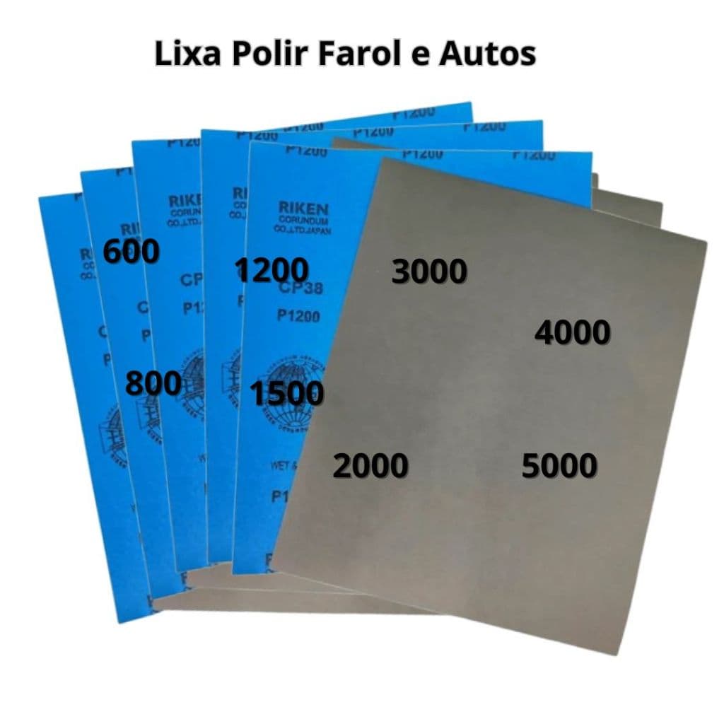 Kit Polimento Farol Carro Moto  1un de cada 600 800 1000 1500 2000 3000 4000 5000 e 8000