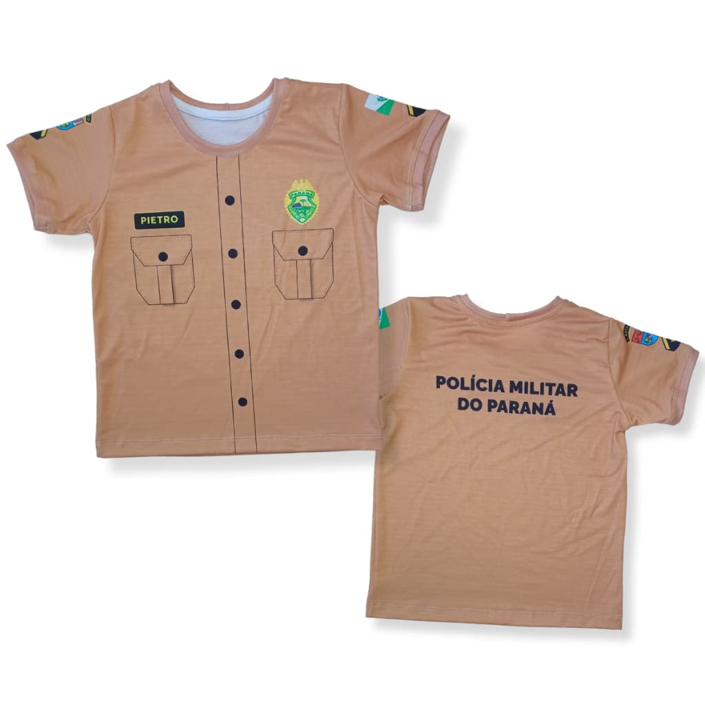Camiseta infantil Polícia Militar personalizada com nome VÁRIOS ESTADOS