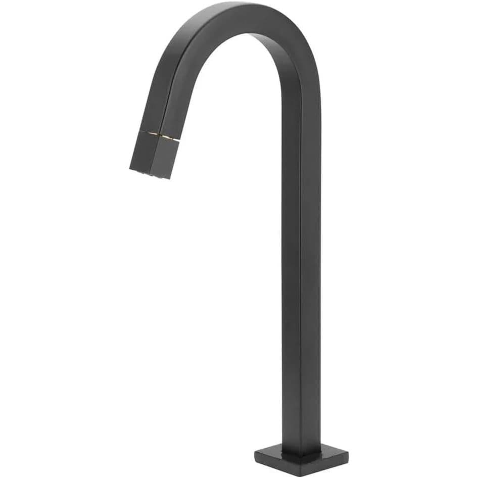 Torneira Banheiro Quadrada Alta Preto Black Fosco 1/4 de Volta