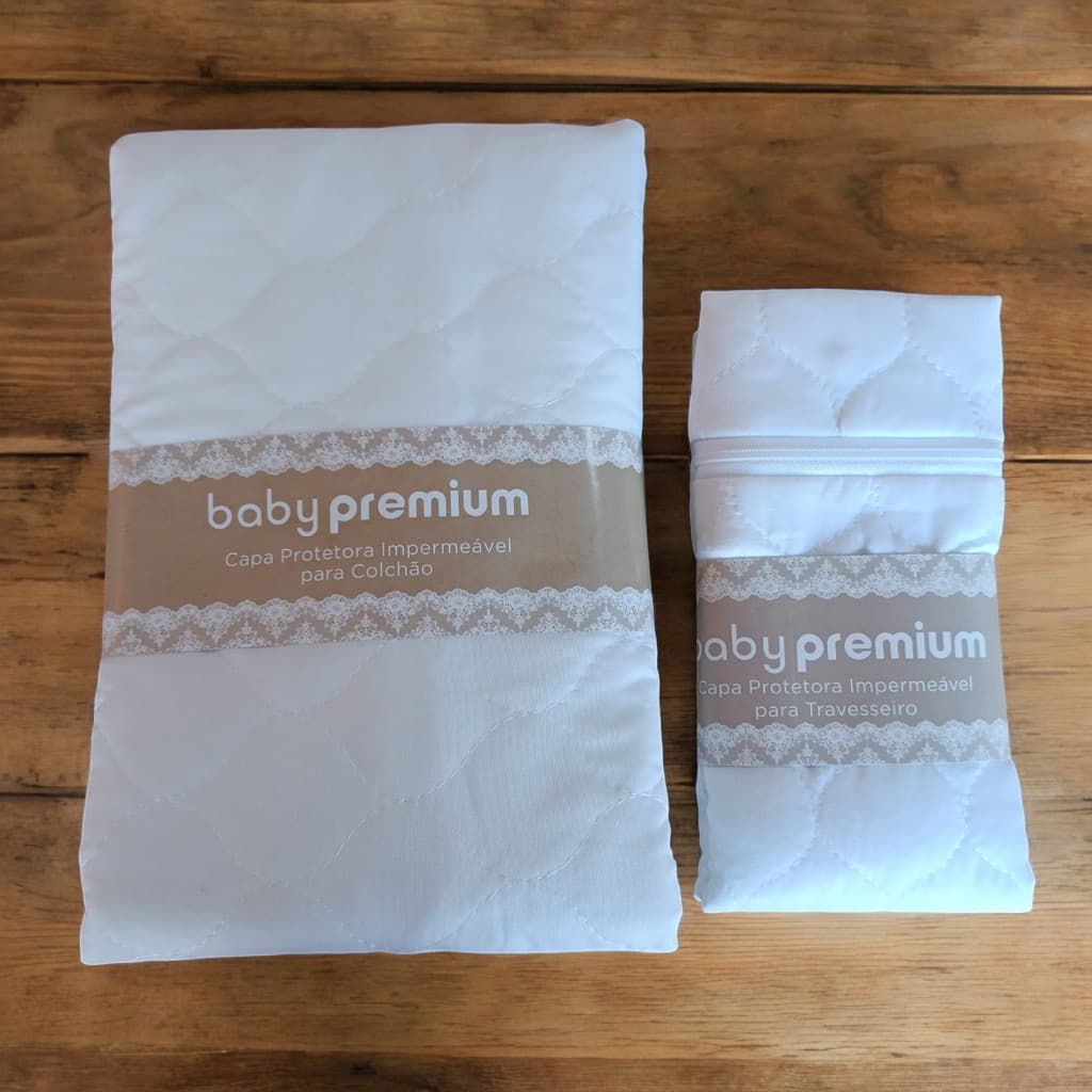 KIT PROTETOR DE COLCHÃO + FRONHA IMPERMEÁVEL BERÇO PADRÃO AMERICANO BABY