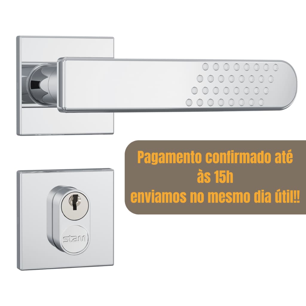 Fechadura de porta Stam Maçaneta 803/21 Inox Para porta de madeira externa/quarto/interna/cozinha