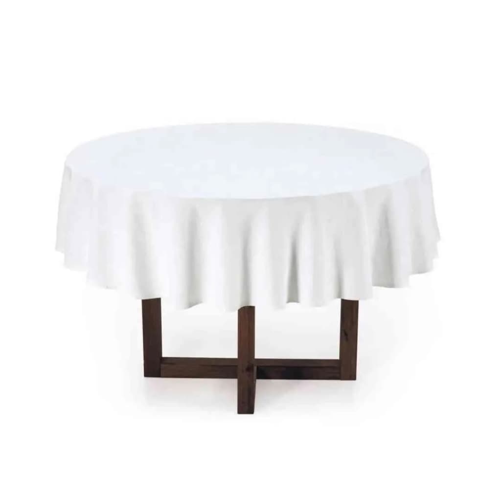 Toalha de mesa Karsten Sienna cor branca 6 lugares redonda