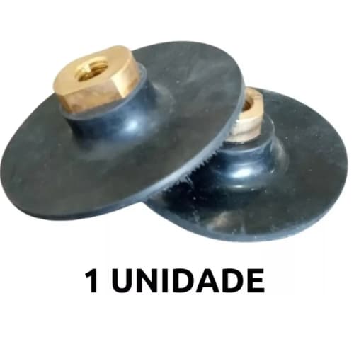 Suporte Borracha Ultra Flex Lixa Velcro 100mm 4'' Flexível - Prato Para Lixa Diamantada
