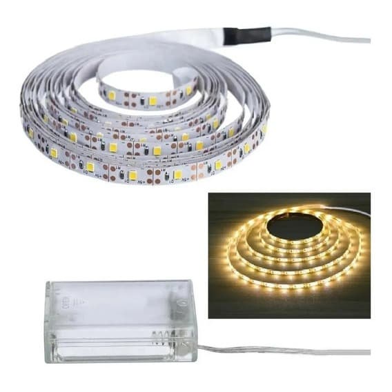 Fita led auto colante 120 lâmpadas 2m a pilha luz de leds natal pascoa enfeite vidro