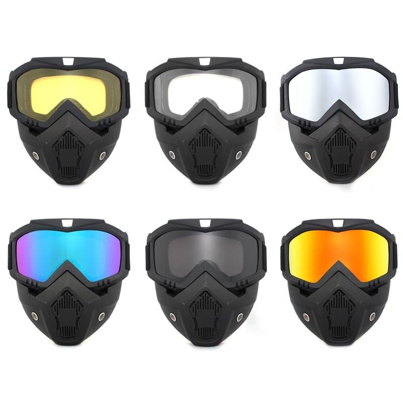 Máscara Óculos Protetor Capacete Bike Jet-Ski Motociclista Motocross Moto Retrô Capacete Tático À Prova De Vento