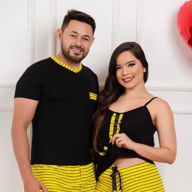 Kit Pijama Casal Em Malha