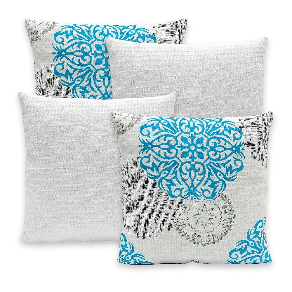 Kit 4 Capas de Almofadas Favinho 40x40 C/ Zíper PIQUET Lisas e Estampadas