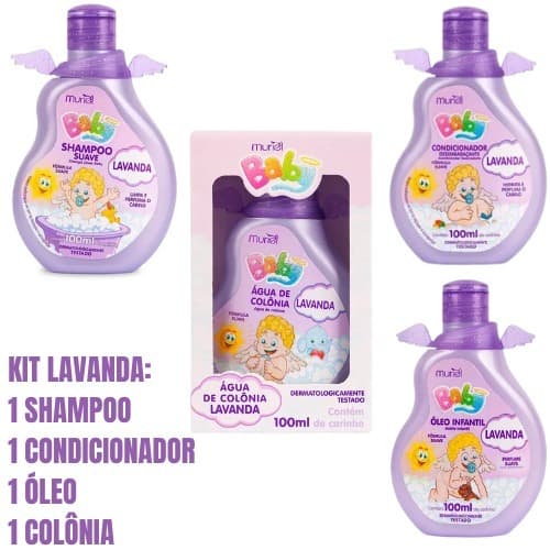 Muriel Kit Baby Menino (a) 4 produtos (Shampoo, Condicionador, Água de colônia e Óleo)100ml
