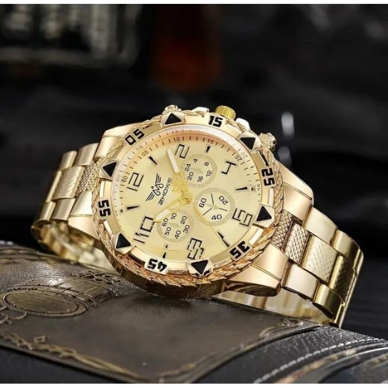 Relógio Zhowe Original Masculino Dourado prata ou outros Grande Luxo qualidade