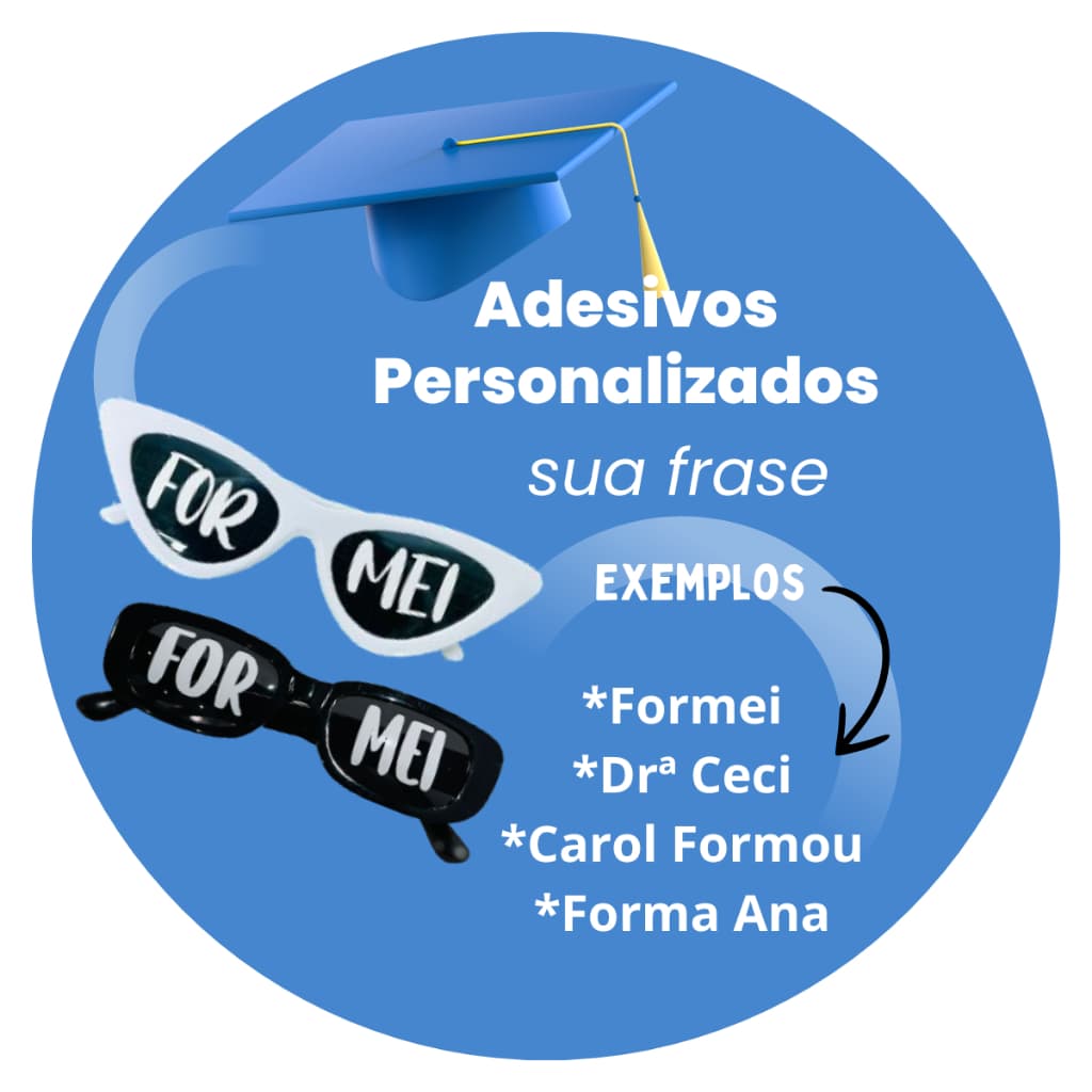 kit Adesivo personalizado  para óculos festa casamentos formatura