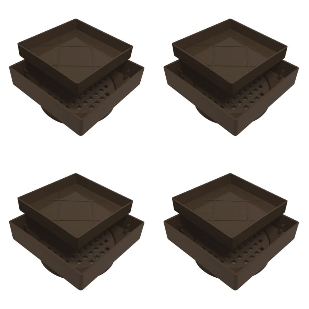 Kit 4 Ralo 10x10 Oculto Seca Piso/porcelanato Inteligente Marrom